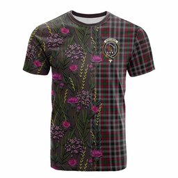 ScotsTee Shop Scottish Borthwick Family Crest Tartan T-shirt Scottish Thistle Flower Half Style