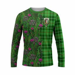 ScotsTee Shop Scottish Boyle Family Crest Tartan T-shirt Scottish Thistle Flower Half Style