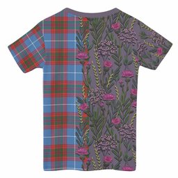 ScotsTee Shop Scottish Skirving Family Crest Tartan T-shirt Scottish Thistle Flower Half Style