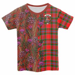 ScotsTee Shop Scottish Butter Family Crest Tartan T-shirt Scottish Thistle Flower Half Style