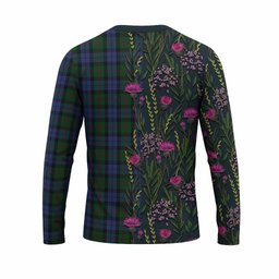 ScotsTee Shop Scottish Baird Family Crest Tartan T-shirt Scottish Thistle Flower Half Style