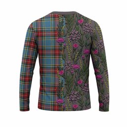 ScotsTee Shop Scottish Beaton Family Crest Tartan T-shirt Scottish Thistle Flower Half Style