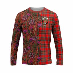 ScotsTee Shop Scottish Binning Family Crest Tartan T-shirt Scottish Thistle Flower Half Style
