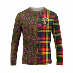 ScotsTee Shop Scottish Dewar Family Crest Tartan T-shirt Scottish Thistle Flower Half Style