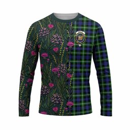 ScotsTee Shop Scottish Baillie (Bailey) Family Crest Tartan T-shirt Scottish Thistle Flower Half Style