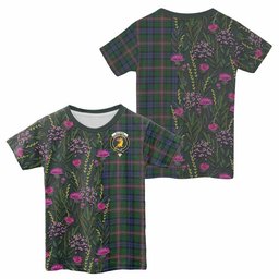 ScotsTee Shop Scottish Allison Family Crest Tartan T-shirt Scottish Thistle Flower Half Style