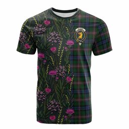 ScotsTee Shop Scottish Allison Family Crest Tartan T-shirt Scottish Thistle Flower Half Style