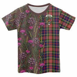 ScotsTee Shop Scottish Christie Family Crest Tartan T-shirt Scottish Thistle Flower Half Style