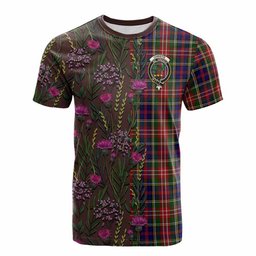 ScotsTee Shop Scottish Christie Family Crest Tartan T-shirt Scottish Thistle Flower Half Style