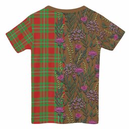 ScotsTee Shop Scottish Callander Family Crest Tartan T-shirt Scottish Thistle Flower Half Style