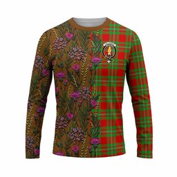 ScotsTee Shop Scottish Callander Family Crest Tartan T-shirt Scottish Thistle Flower Half Style