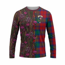 ScotsTee Shop Scottish Byres (Byses) Family Crest Tartan T-shirt Scottish Thistle Flower Half Style