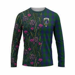 ScotsTee Shop Scottish Barclay Family Crest Tartan T-shirt Scottish Thistle Flower Half Style