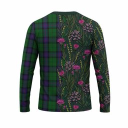 ScotsTee Shop Scottish Armstrong Family Crest Tartan T-shirt Scottish Thistle Flower Half Style