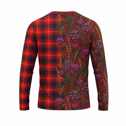 ScotsTee Shop Scottish Abernethy Family Crest Tartan T-shirt Scottish Thistle Flower Half Style