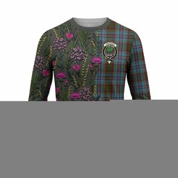 ScotsTee Shop Scottish Anderson Family Crest Tartan T-shirt Scottish Thistle Flower Half Style