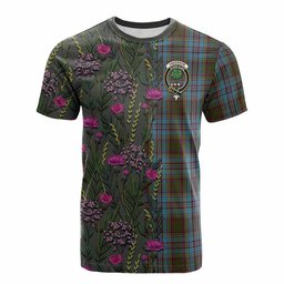 ScotsTee Shop Scottish Anderson Family Crest Tartan T-shirt Scottish Thistle Flower Half Style