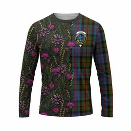 ScotsTee Shop Scottish Bowie Family Crest Tartan T-shirt Scottish Thistle Flower Half Style