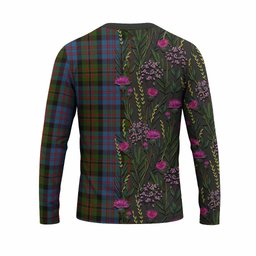 ScotsTee Shop Scottish Bowie Family Crest Tartan T-shirt Scottish Thistle Flower Half Style