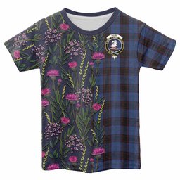 ScotsTee Shop Scottish Home (Hume) Family Crest Tartan T-shirt Scottish Thistle Flower Half Style