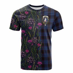 ScotsTee Shop Scottish Home (Hume) Family Crest Tartan T-shirt Scottish Thistle Flower Half Style