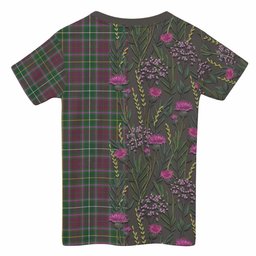 ScotsTee Shop Scottish Crosbie Family Crest Tartan T-shirt Scottish Thistle Flower Half Style