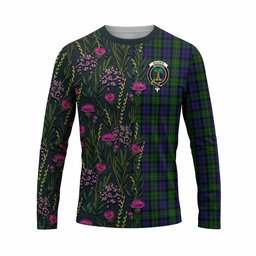ScotsTee Shop Scottish MacEwan (MacEwen) Family Crest Tartan T-shirt Scottish Thistle Flower Half Style