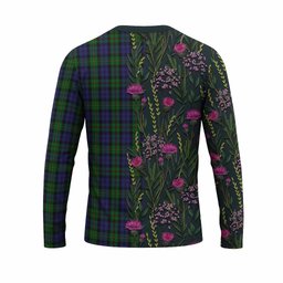 ScotsTee Shop Scottish MacEwan (MacEwen) Family Crest Tartan T-shirt Scottish Thistle Flower Half Style