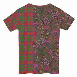 ScotsTee Shop Scottish MacKintosh (McKintosh) Family Crest Tartan T-shirt Scottish Thistle Flower Half Style