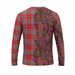 ScotsTee Shop Scottish Moubray Family Crest Tartan T-shirt Scottish Thistle Flower Half Style