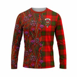 ScotsTee Shop Scottish Maxtone Family Crest Tartan T-shirt Scottish Thistle Flower Half Style