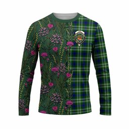 ScotsTee Shop Scottish Mow Family Crest Tartan T-shirt Scottish Thistle Flower Half Style