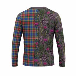 ScotsTee Shop Scottish MacBeth (McBeth) Family Crest Tartan T-shirt Scottish Thistle Flower Half Style
