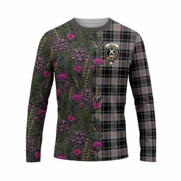 ScotsTee Shop Scottish Moffat Family Crest Tartan T-shirt Scottish Thistle Flower Half Style