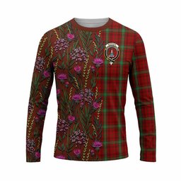 ScotsTee Shop Scottish Morrison Family Crest Tartan T-shirt Scottish Thistle Flower Half Style