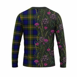 ScotsTee Shop Scottish Muir Family Crest Tartan T-shirt Scottish Thistle Flower Half Style