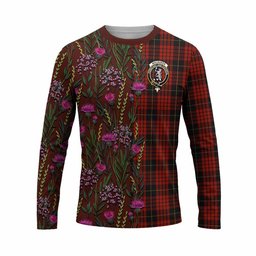 ScotsTee Shop Scottish MacQueen (McQueen) Family Crest Tartan T-shirt Scottish Thistle Flower Half Style