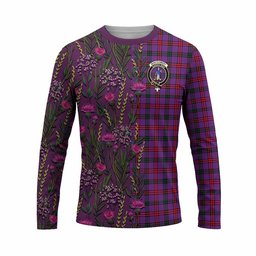 ScotsTee Shop Scottish Montgomery Family Crest Tartan T-shirt Scottish Thistle Flower Half Style