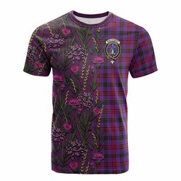 ScotsTee Shop Scottish Montgomery Family Crest Tartan T-shirt Scottish Thistle Flower Half Style