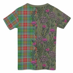 ScotsTee Shop Scottish Muirhead Family Crest Tartan T-shirt Scottish Thistle Flower Half Style