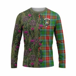 ScotsTee Shop Scottish Muirhead Family Crest Tartan T-shirt Scottish Thistle Flower Half Style