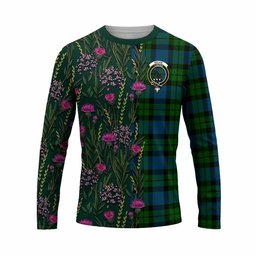 ScotsTee Shop Scottish MacKie (McKie) Family Crest Tartan T-shirt Scottish Thistle Flower Half Style