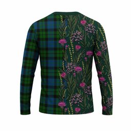 ScotsTee Shop Scottish MacKie (McKie) Family Crest Tartan T-shirt Scottish Thistle Flower Half Style