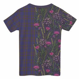ScotsTee Shop Scottish Elliot Family Crest Tartan T-shirt Scottish Thistle Flower Half Style