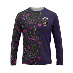 ScotsTee Shop Scottish Elliot Family Crest Tartan T-shirt Scottish Thistle Flower Half Style