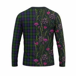 ScotsTee Shop Scottish Murray Family Crest Tartan T-shirt Scottish Thistle Flower Half Style