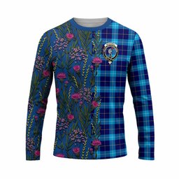 ScotsTee Shop Scottish McKerrell Family Crest Tartan T-shirt Scottish Thistle Flower Half Style