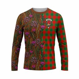 ScotsTee Shop Scottish Moncrieff (Moncreiffe) Family Crest Tartan T-shirt Scottish Thistle Flower Half Style