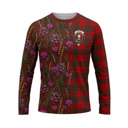 ScotsTee Shop Scottish MacNab (McNab) Family Crest Tartan T-shirt Scottish Thistle Flower Half Style