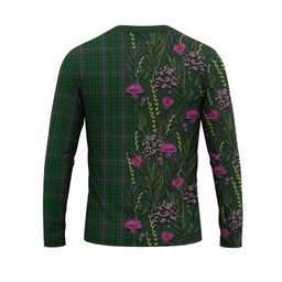 ScotsTee Shop Scottish MacRae (McRae) Family Crest Tartan T-shirt Scottish Thistle Flower Half Style